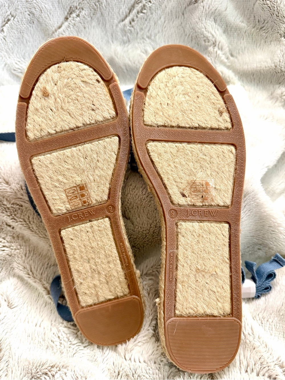 J. Crew Blue Striped Espadrille Tie Shoes View 4